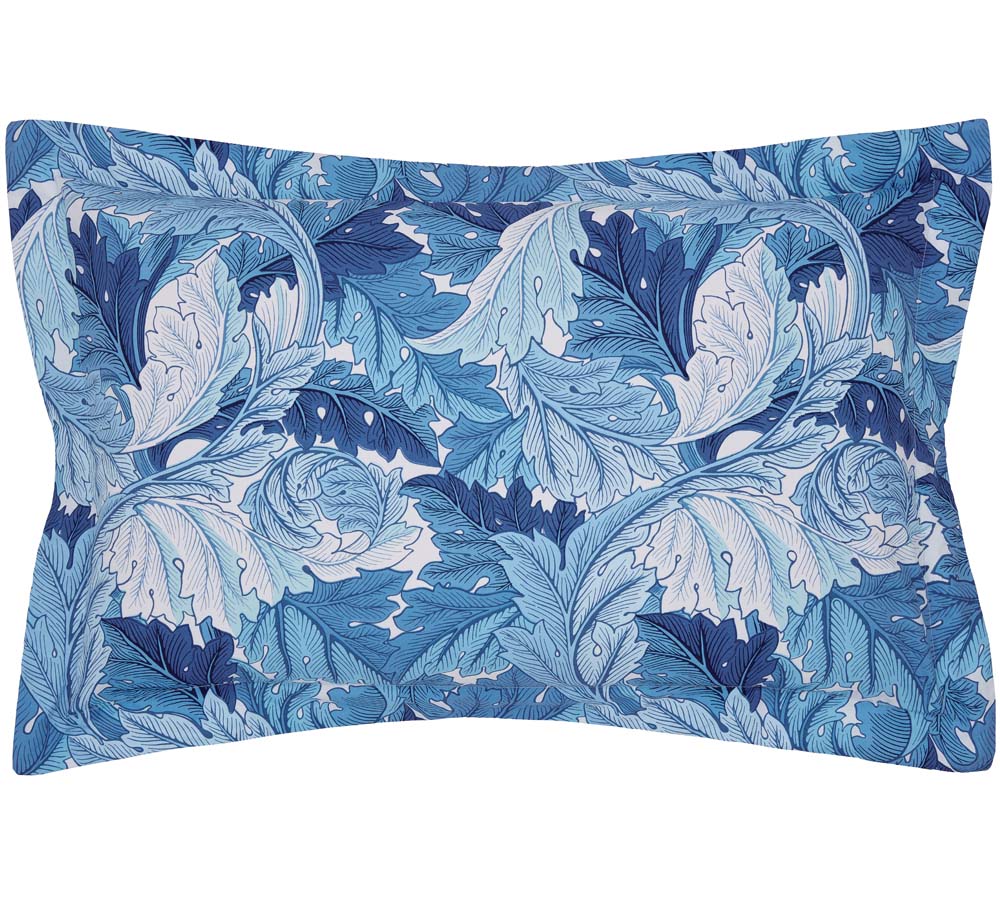 Acanthus Woad Blue Oxford Pillowcase